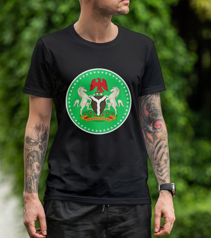 Unity Faith Peace Progress Nigeria National Coat Of Arms T-Shirt