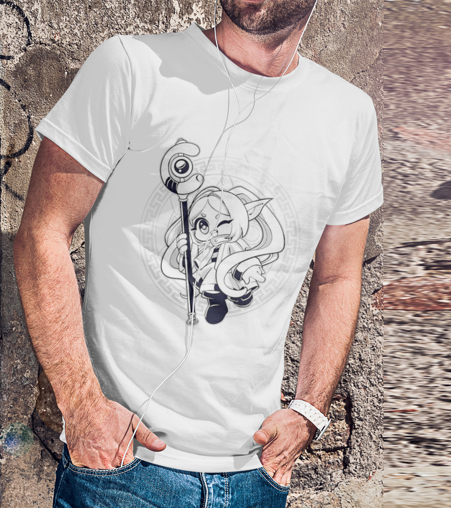 Beyond Journey's End Frieren Chibi Staff Enchanter Circle T-Shirt