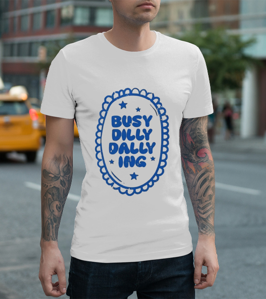 Busy Dilly Dally Inc Stars Oval Frame T-Shirt