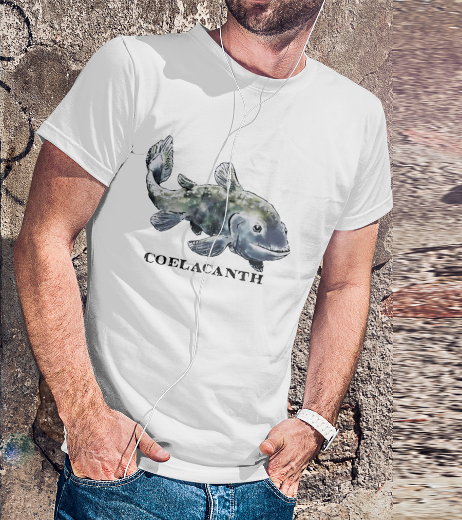 Coelacanth Fish Vintage Illustration Oceanic Creature T-Shirt