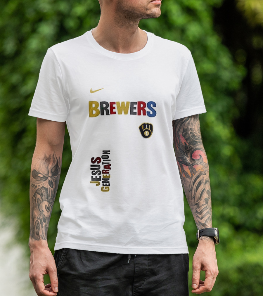 Nike Brewers Jesus Generation Tour Milwaukee Baseball T-Shirt