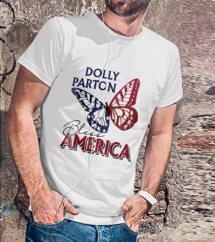 Dolly Parton Bless America Patriotic Butterfly Team USA 250th Anniversary T-Shirt