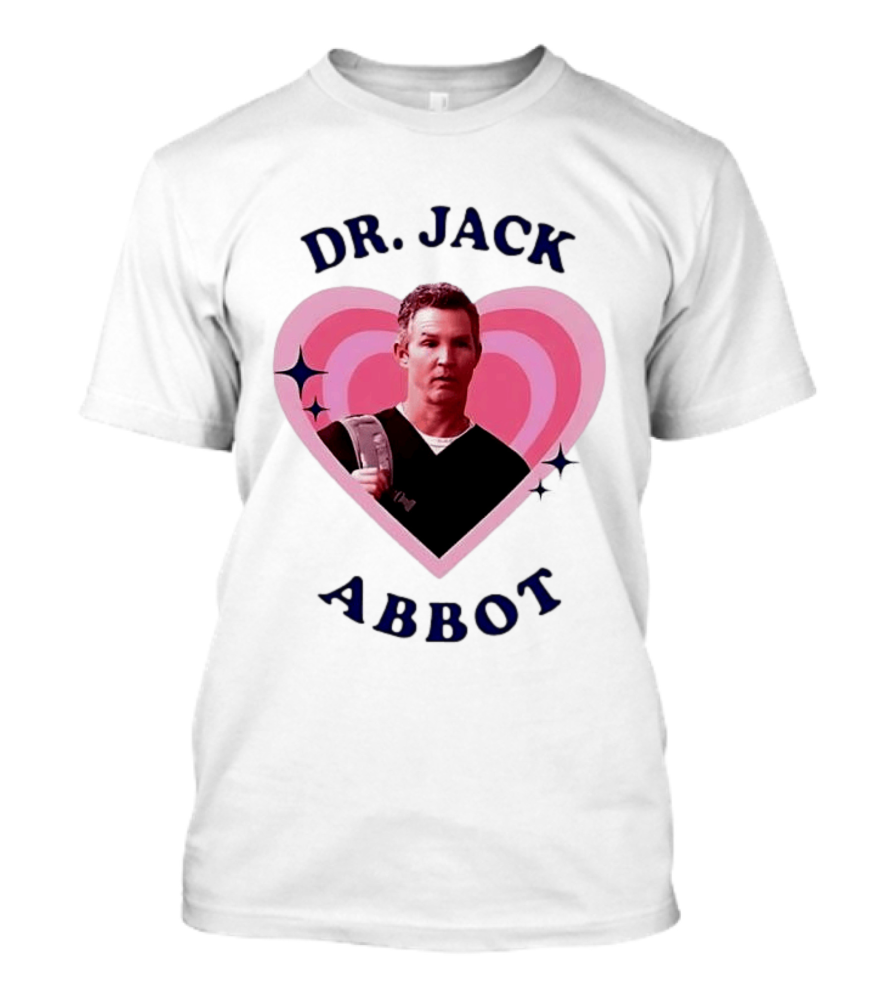 Dr. Jack Abbot Heart Retro Style Pink And Blue T-Shirt