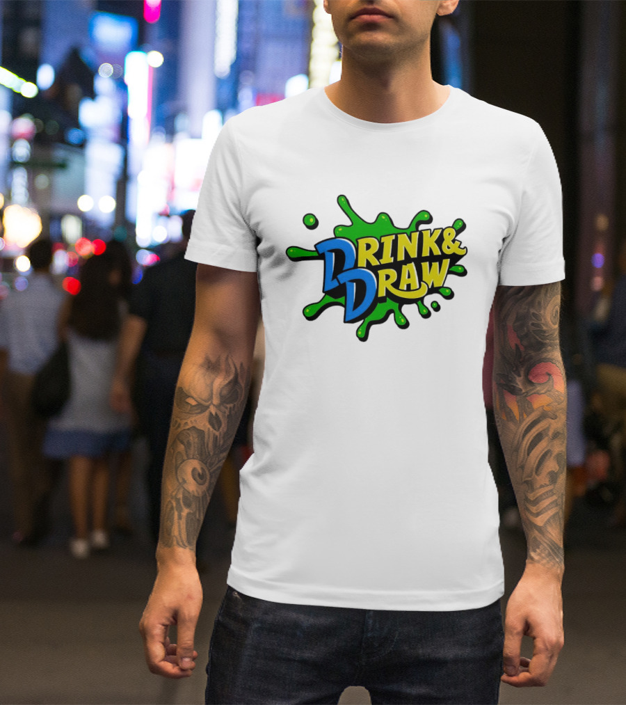 Drink And Draw Splatter Art Event T-Shirt