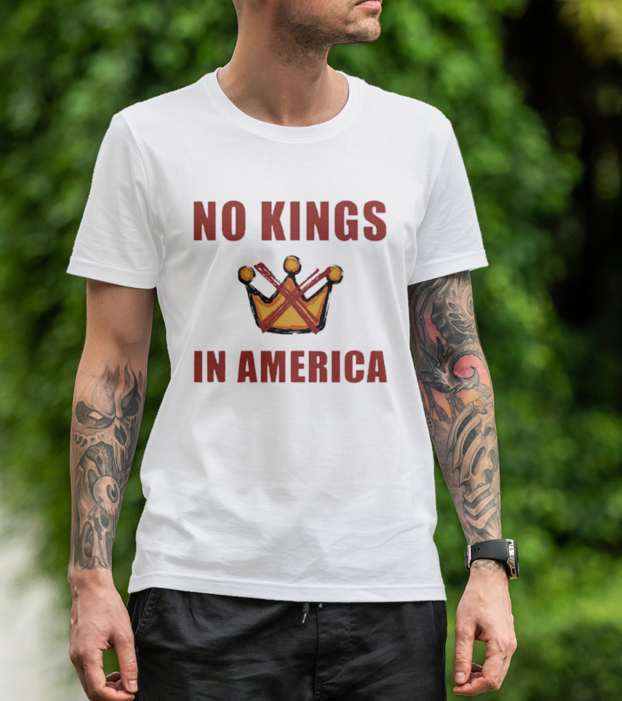 No Kings In America Crown Crossed Out T-Shirt