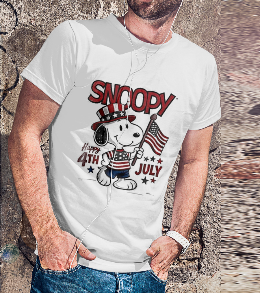 Snoopy Happy 4th Of July Born To Chill Proud To Be Free T-Shirt