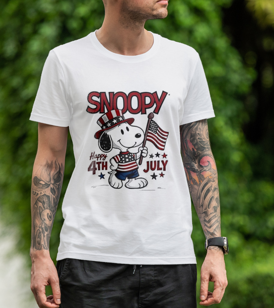 Snoopy Happy 4th Of July Born To Chill Proud To Be Free T-Shirt