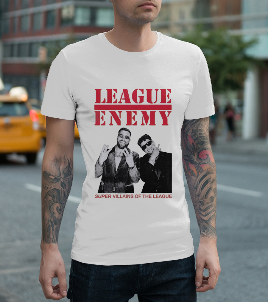 League Enemy Super Villains Of The League Patrick Mahomes Travis Kelce T-Shirt