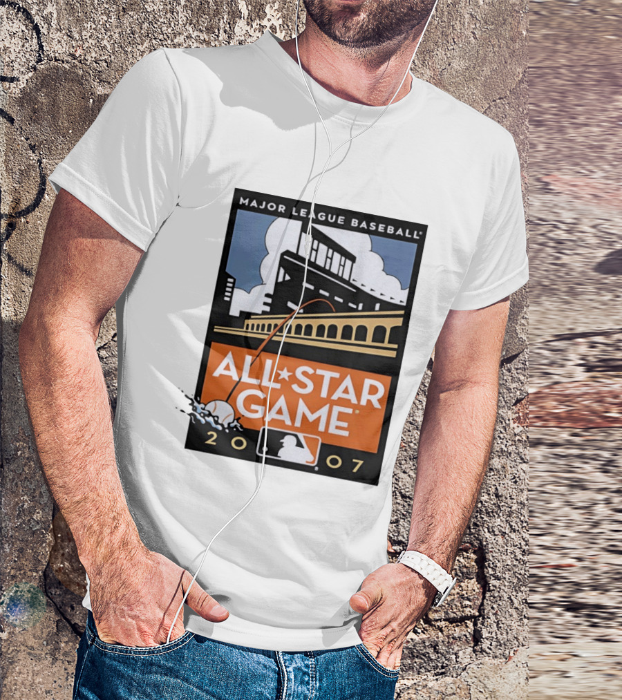 Major League Baseball All Star Game 2007 Stadium Illustrations T-Shirt
