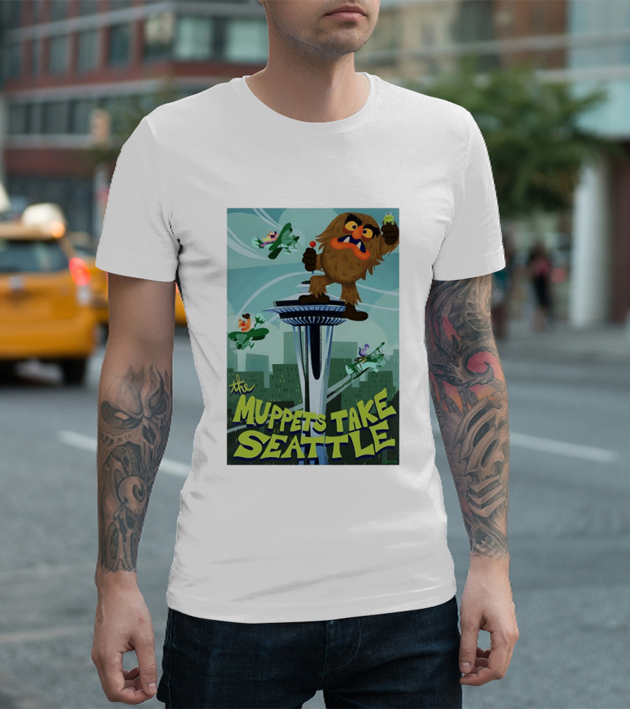 The Muppets Take Seattle Space Needle Adventure With Frog And Characters T-Shirt