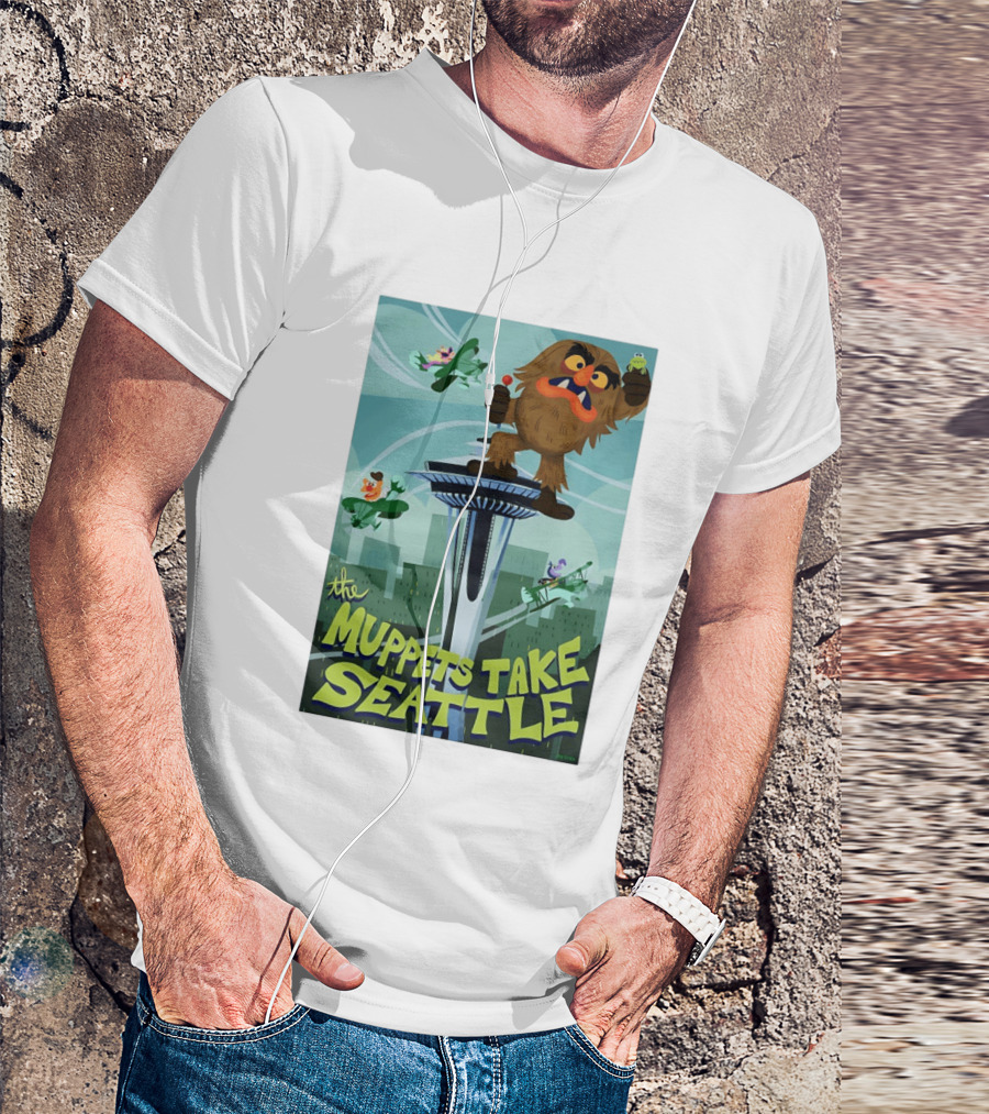 The Muppets Take Seattle Space Needle Adventure With Frog And Characters T-Shirt