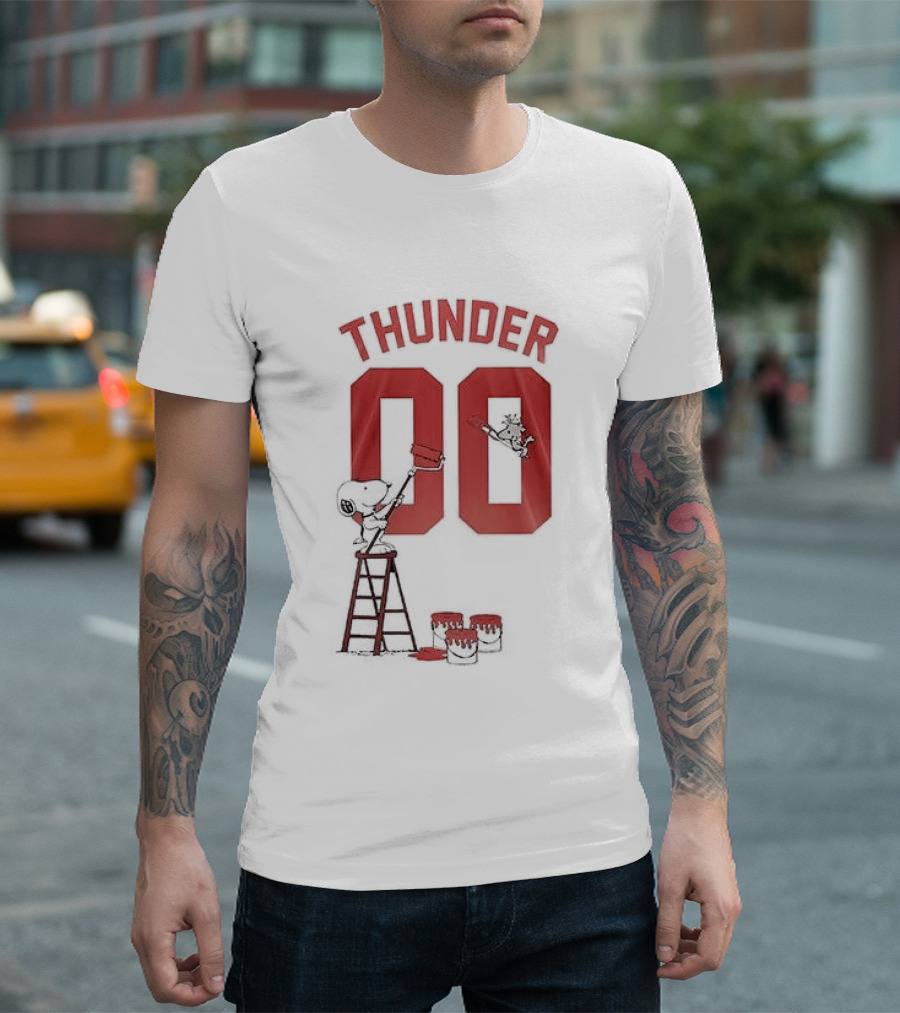 Thunder 00 Oklahoma City Snoopy Basketball Collaboration T-Shirt