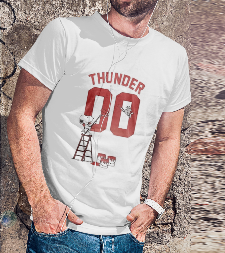 Thunder 00 Oklahoma City Snoopy Basketball Collaboration T-Shirt
