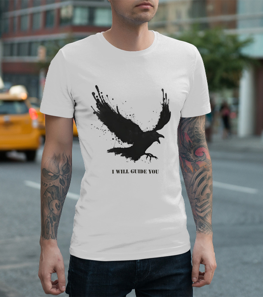 Raven I Will Guide You Splatter T-Shirt