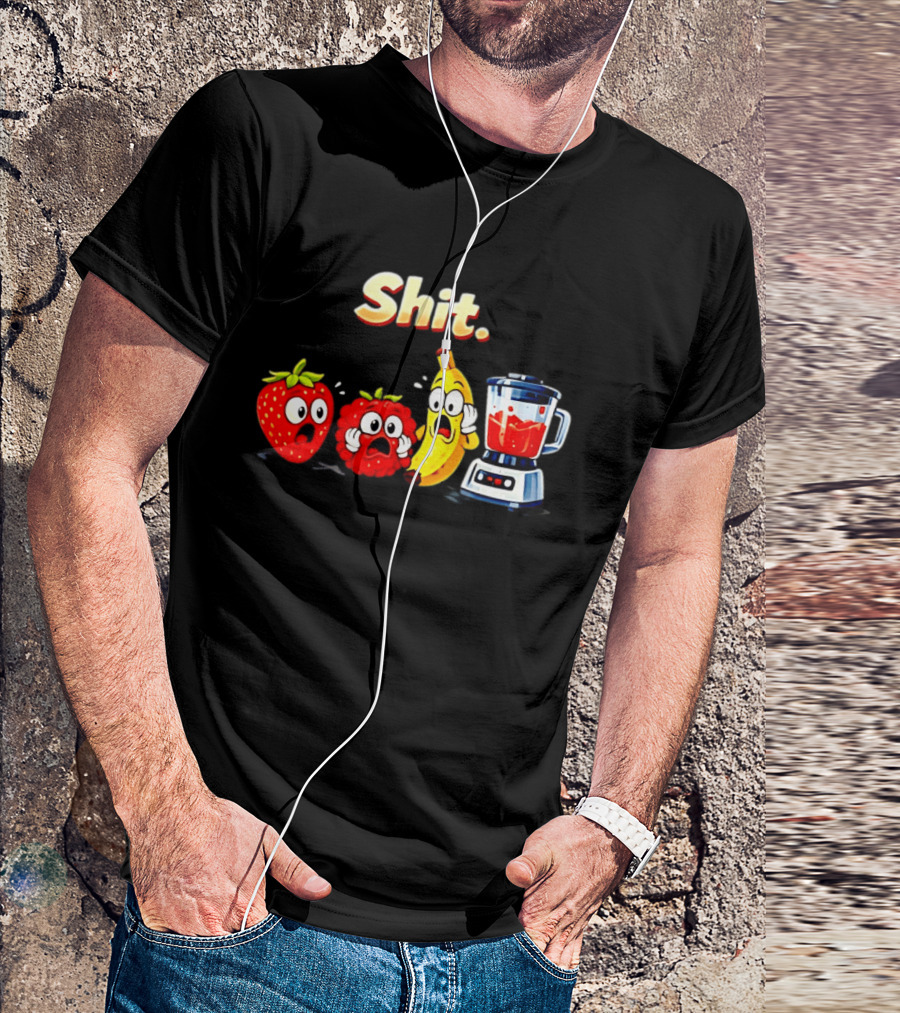 Panic Fruit Characters Blender Humor Smoothie Shit T-Shirt