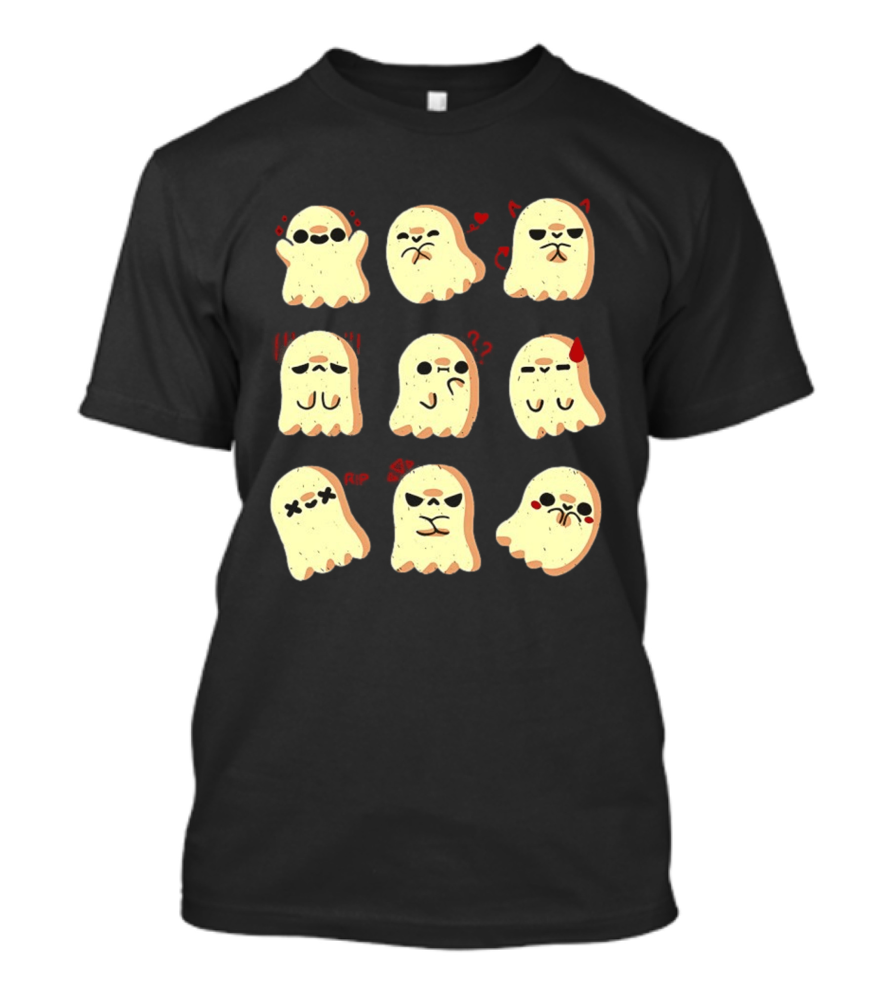 Ghost Emotions Cute Cartoon Ghosts With Various Expressions Halloween T-Shirt
