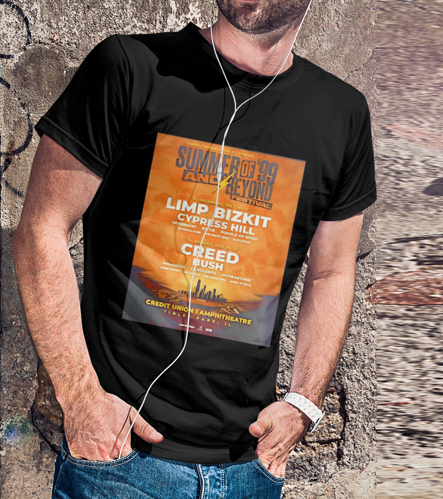Creed Presents Summer Of '99 And Beyond Festival 2026 Full Lineup With Limp Bizkit And Creed At Credit Union Amphitheatre Tinley Park Illinois T-Shirt