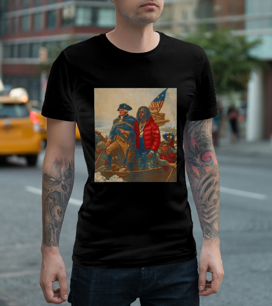 Washington Crossing The Delaware With Chief Keef Collaboration T-Shirt