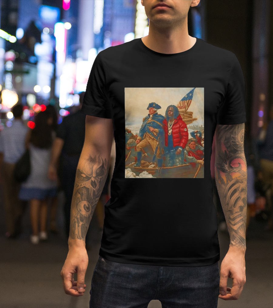 Washington Crossing The Delaware With Chief Keef Collaboration T-Shirt