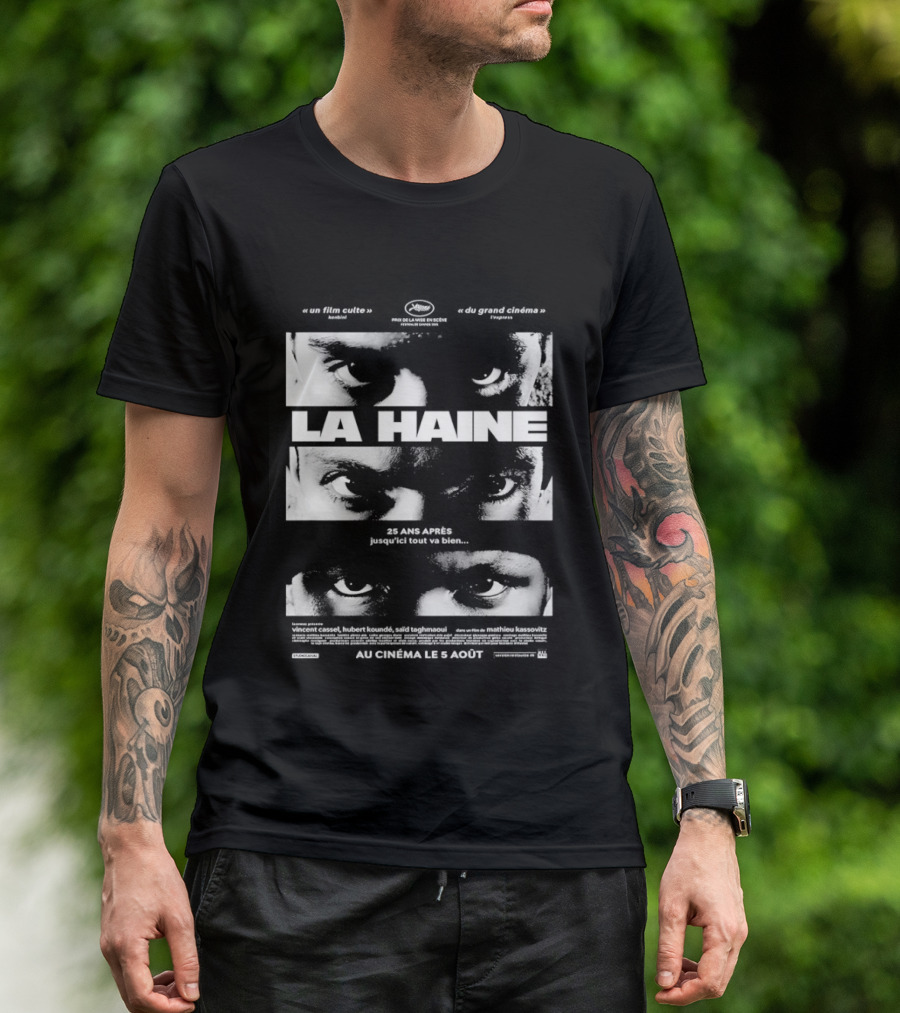 La Haine 25 Ans Après Jusqu'ici Tout Va Bien Face Eyes Flame T-Shirt