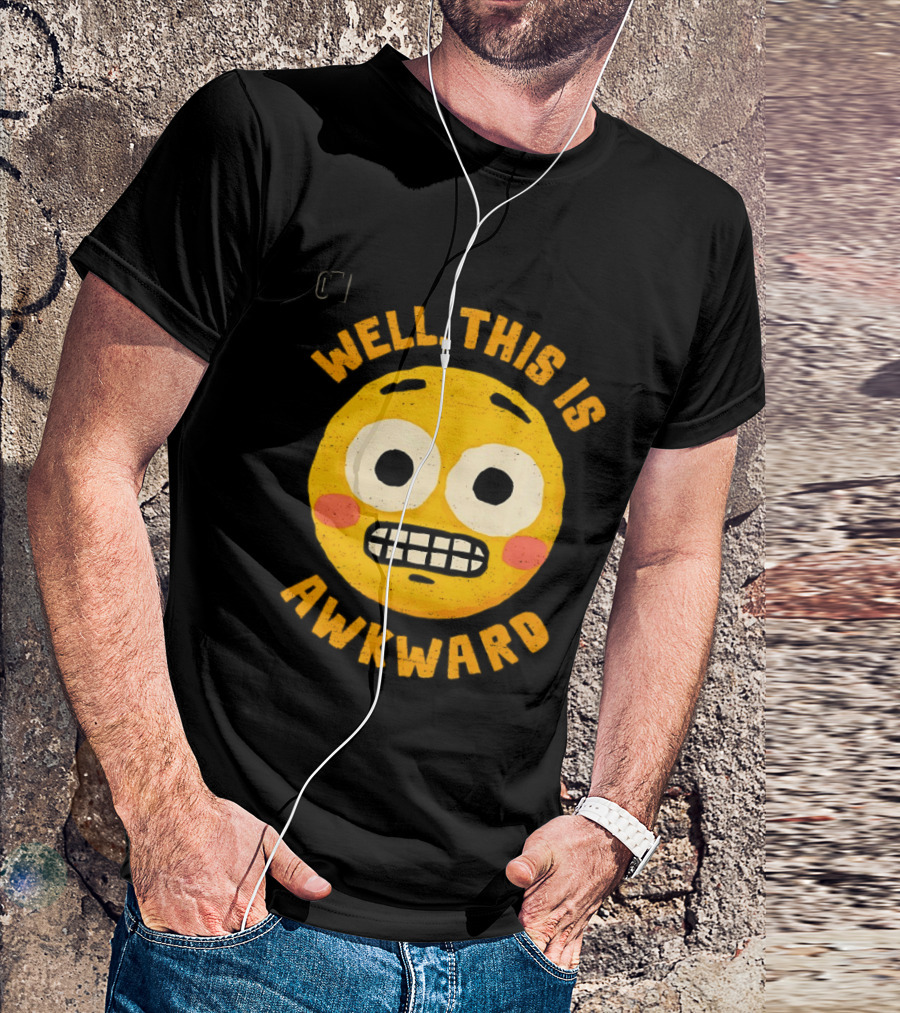 Well This Is Awkward Emoji Expression T-Shirt