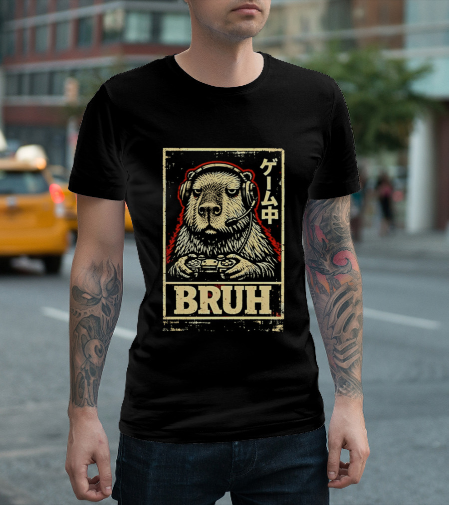 Bruh Capybara Gamer Meme Video Games T-Shirt