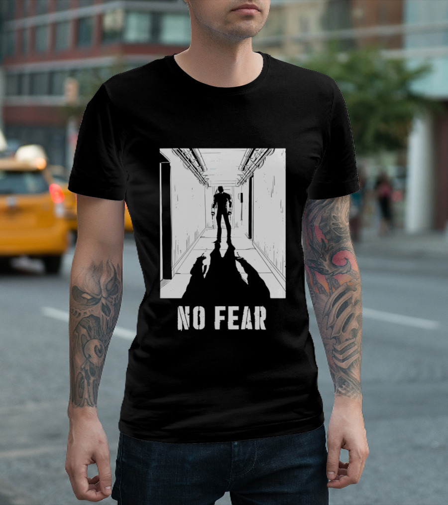 No Fear Redux Corridor Shadow Person Standing T-Shirt