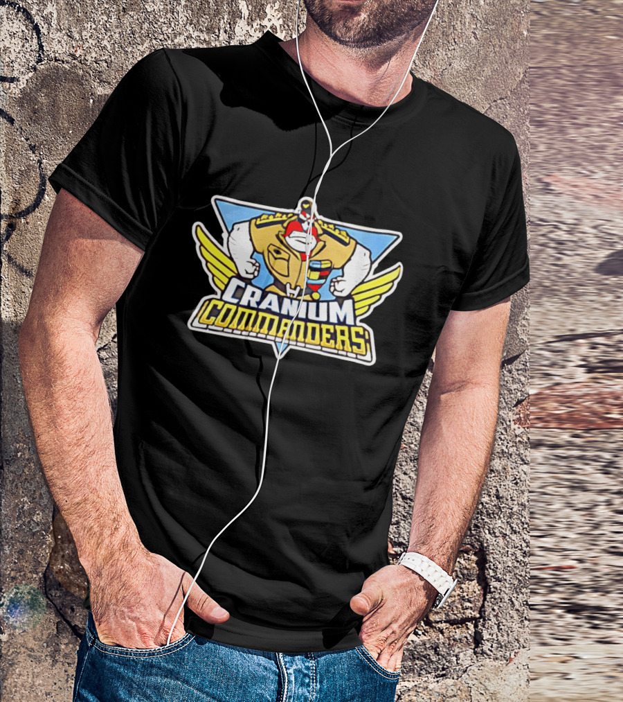 Cranium Commanders Cartoon Military Character Winged T-Shirt