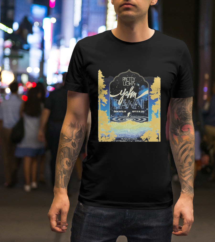 Pretty Lights Yahn Dawn 2026 Buena Vista Colorado Meadow Creek September 18 20 Event T-Shirt