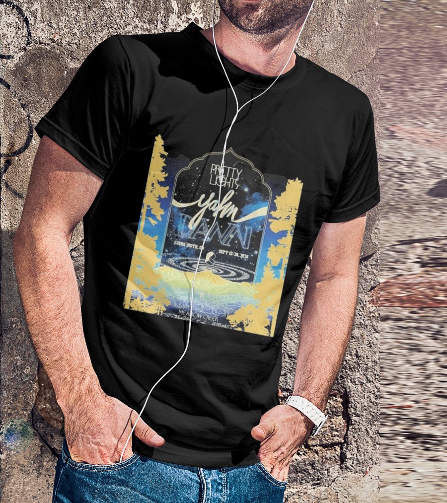 Pretty Lights Yahn Dawn 2026 Buena Vista Colorado Meadow Creek September 18 20 Event T-Shirt