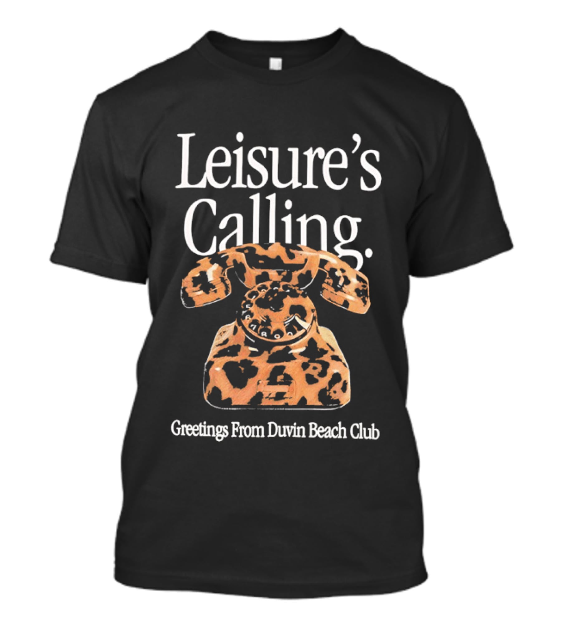 Greetings From Duvin Beach Club Leisure's Calling Retro Telephone T-Shirt