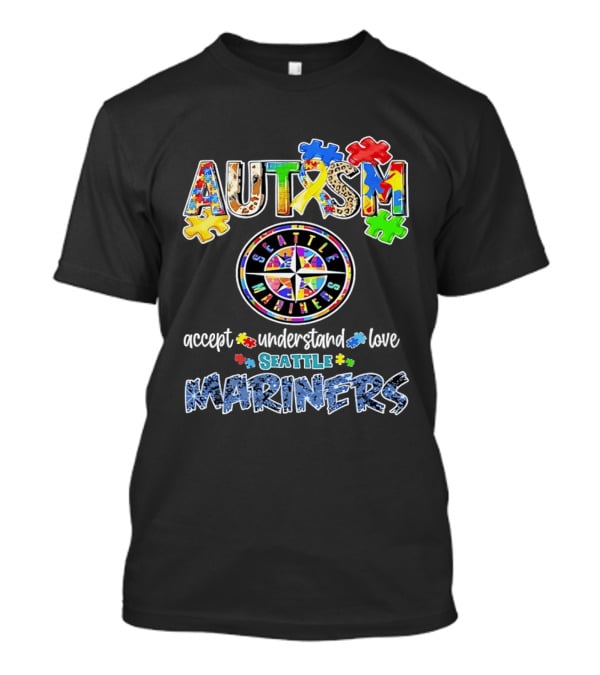 Seattle Mariners Autism Awareness Accept Understand Love Puzzle Pieces 2026 T-Shirt