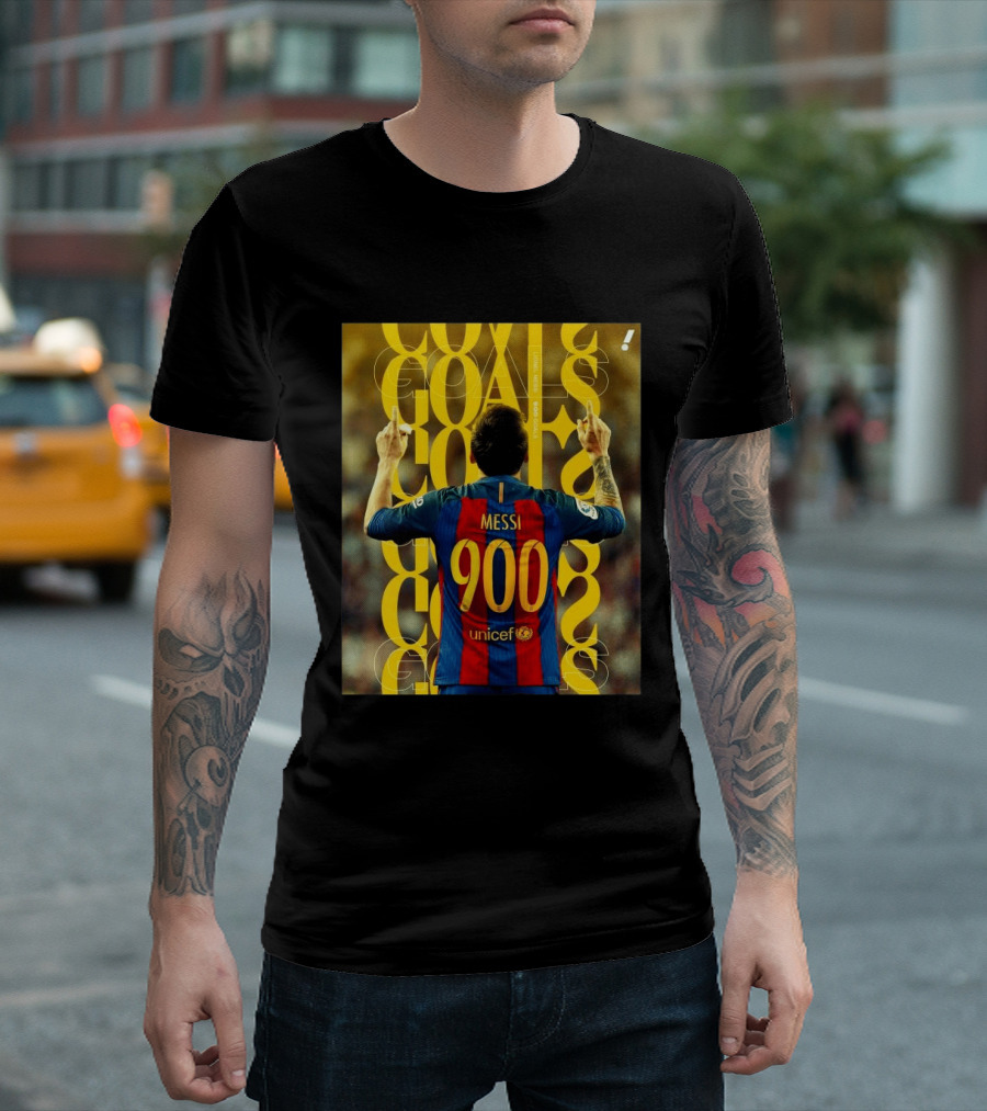 Messi 900 Goals Unicef Barcelona Jersey T-Shirt