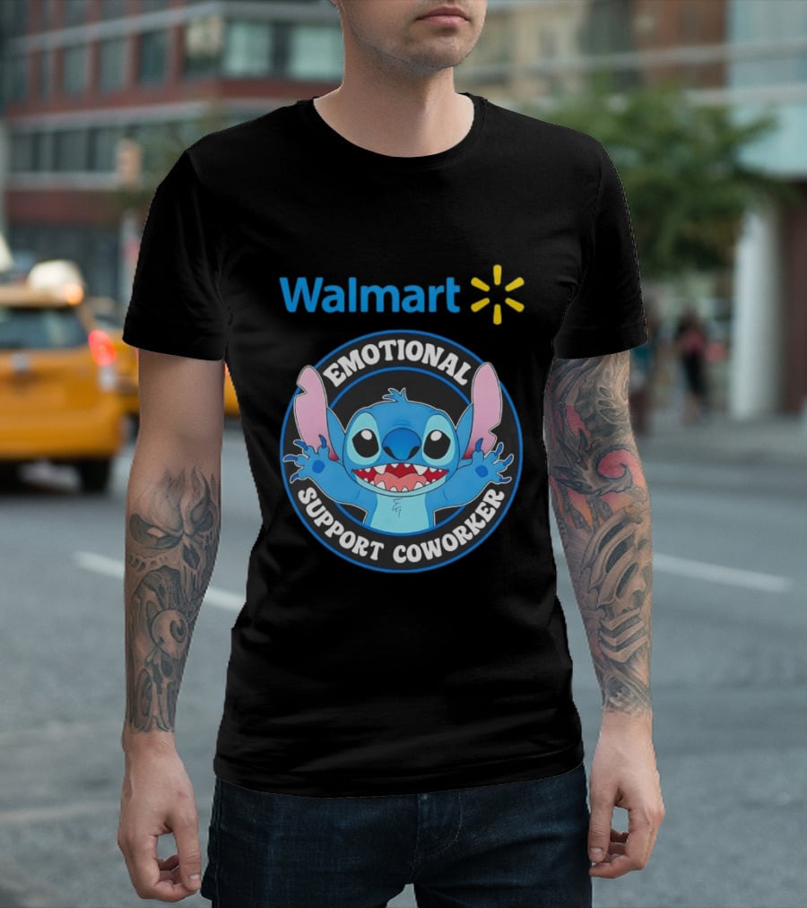 Walmart Stitch Emotional Support Coworker T-Shirt