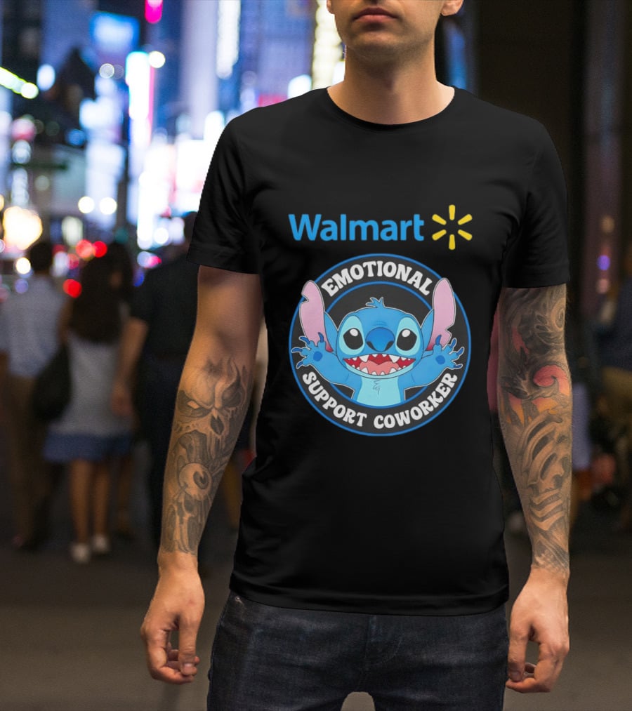 Walmart Stitch Emotional Support Coworker T-Shirt