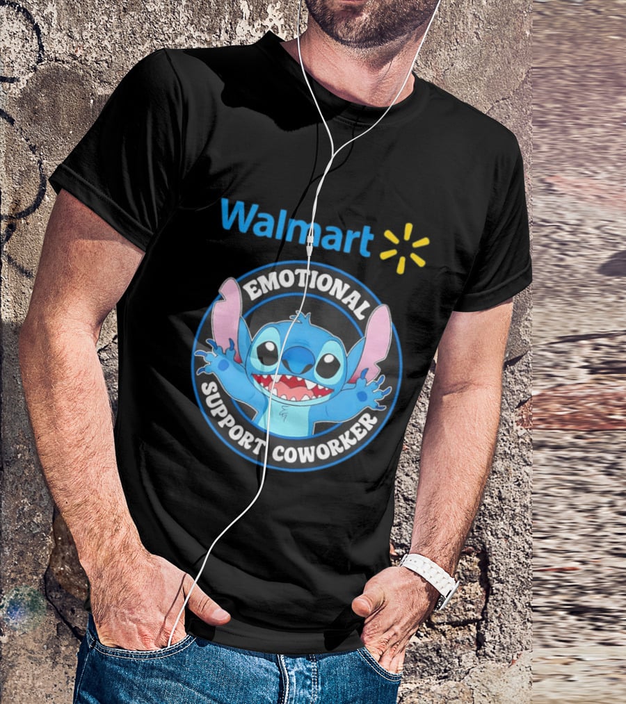 Walmart Stitch Emotional Support Coworker T-Shirt