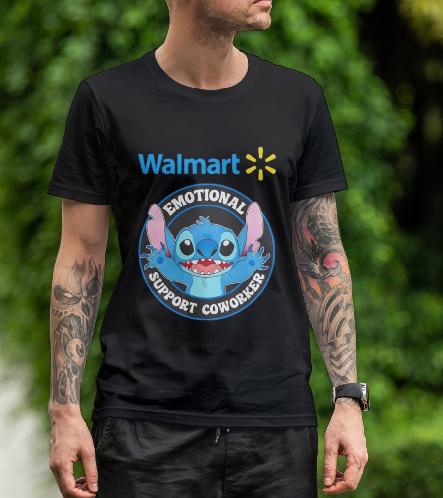 Walmart Stitch Emotional Support Coworker T-Shirt