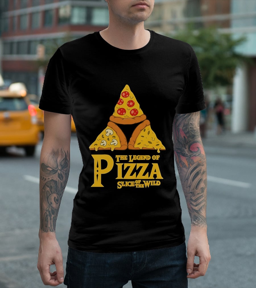 The Legend Of Pizza Slice Of The Wind Funny Gaming Parody Pizza Slices Adventure Mocking Iconic Gaming T-Shirt