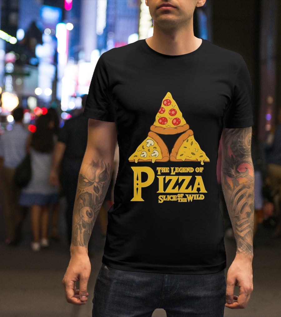 The Legend Of Pizza Slice Of The Wind Funny Gaming Parody Pizza Slices Adventure Mocking Iconic Gaming T-Shirt