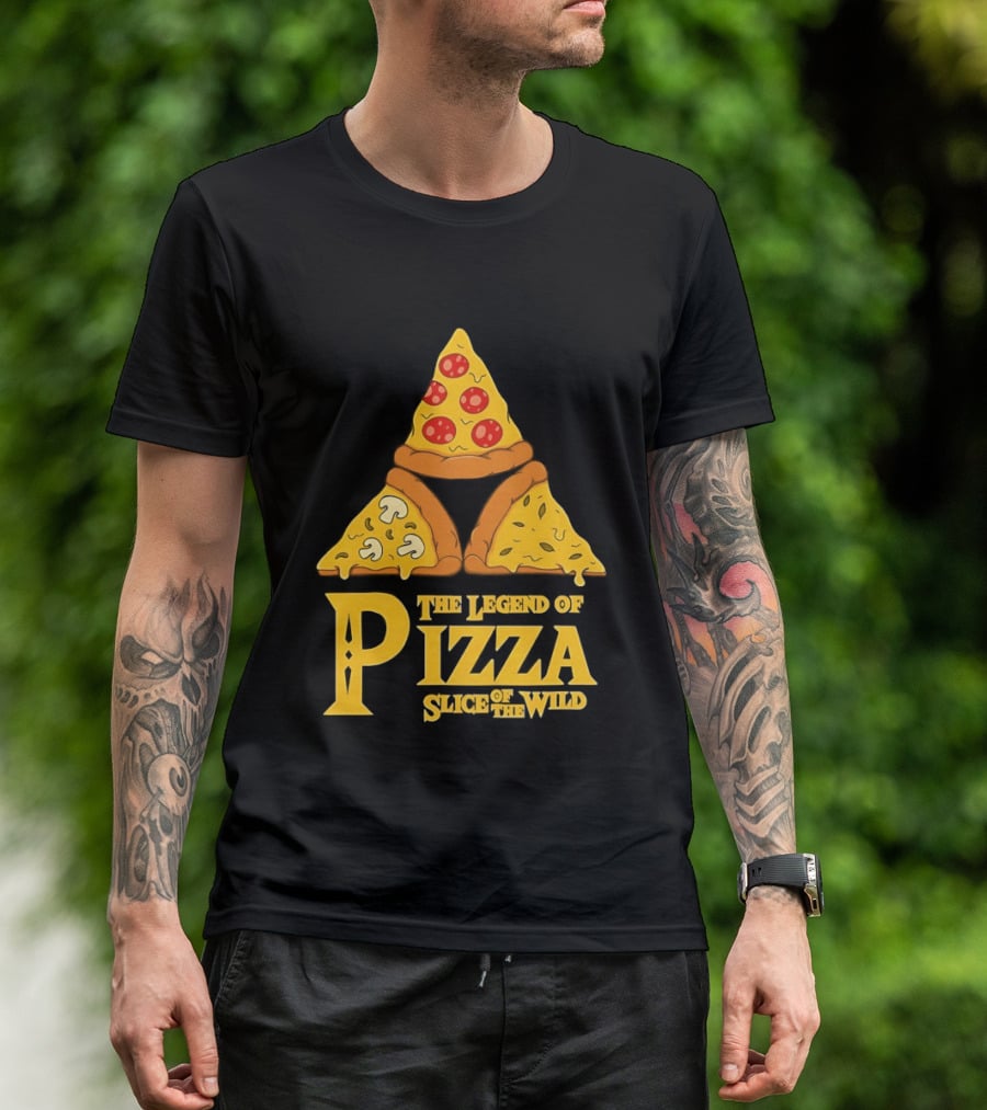 The Legend Of Pizza Slice Of The Wind Funny Gaming Parody Pizza Slices Adventure Mocking Iconic Gaming T-Shirt