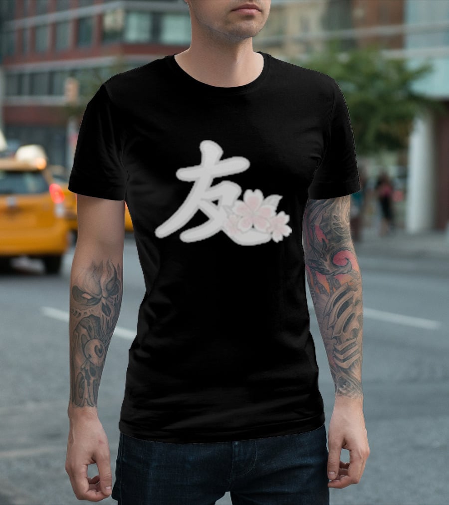 YFK Blossoms Sakura Kanji Friendship T-Shirt