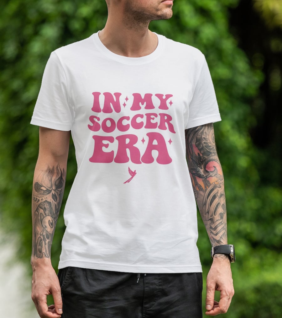 In My Soccer Era Vintage Pink Style With Stars And Winged Motif T-Shirt