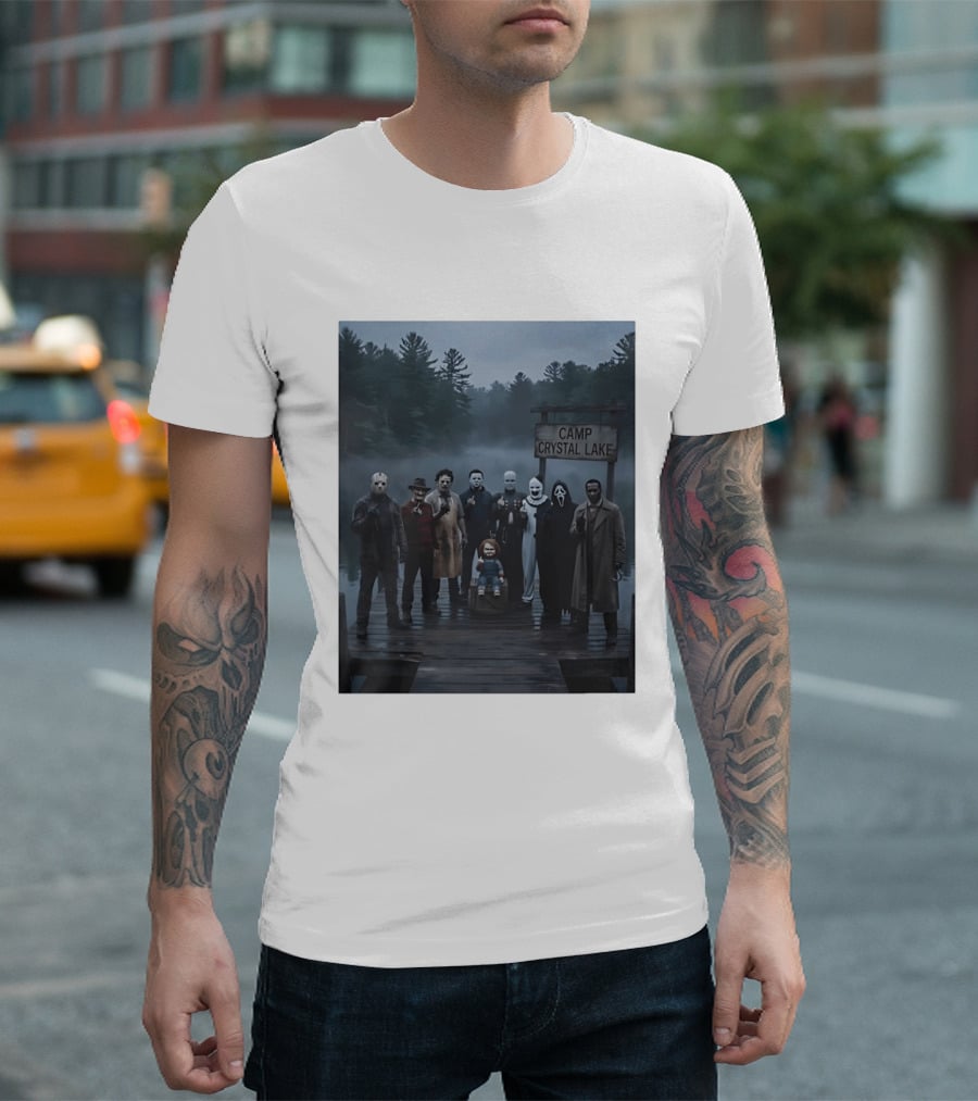 Chucky Horror Camp Crystal Lake Jason Freddy Michael Myers Scream T-Shirt
