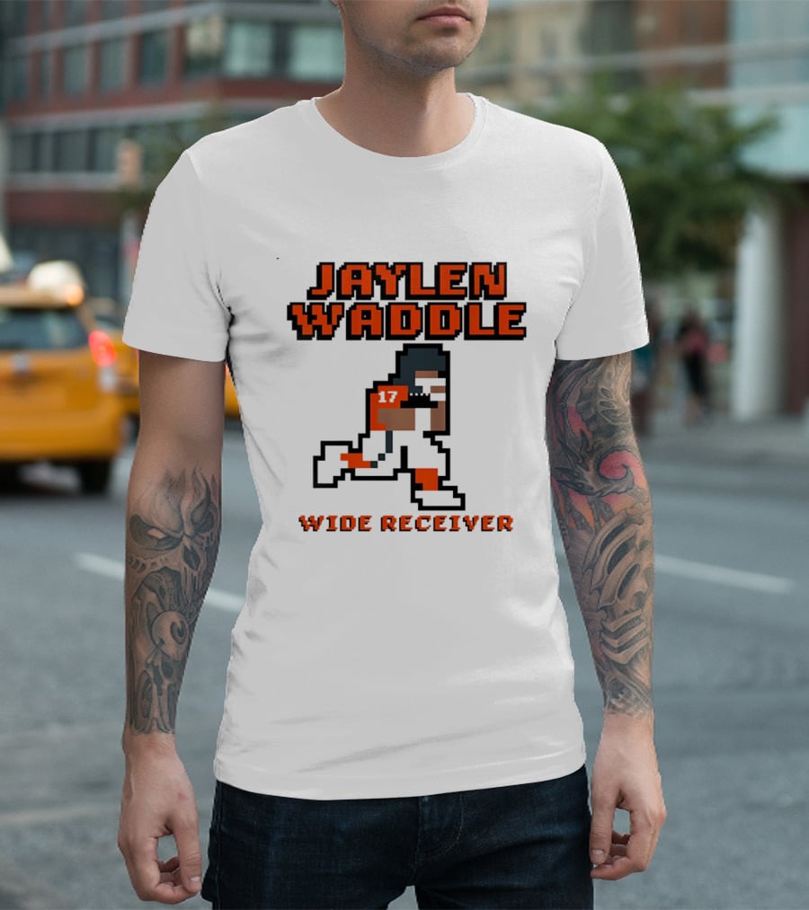 Jaylen Waddle Wide Receiver Pixel T-Shirt