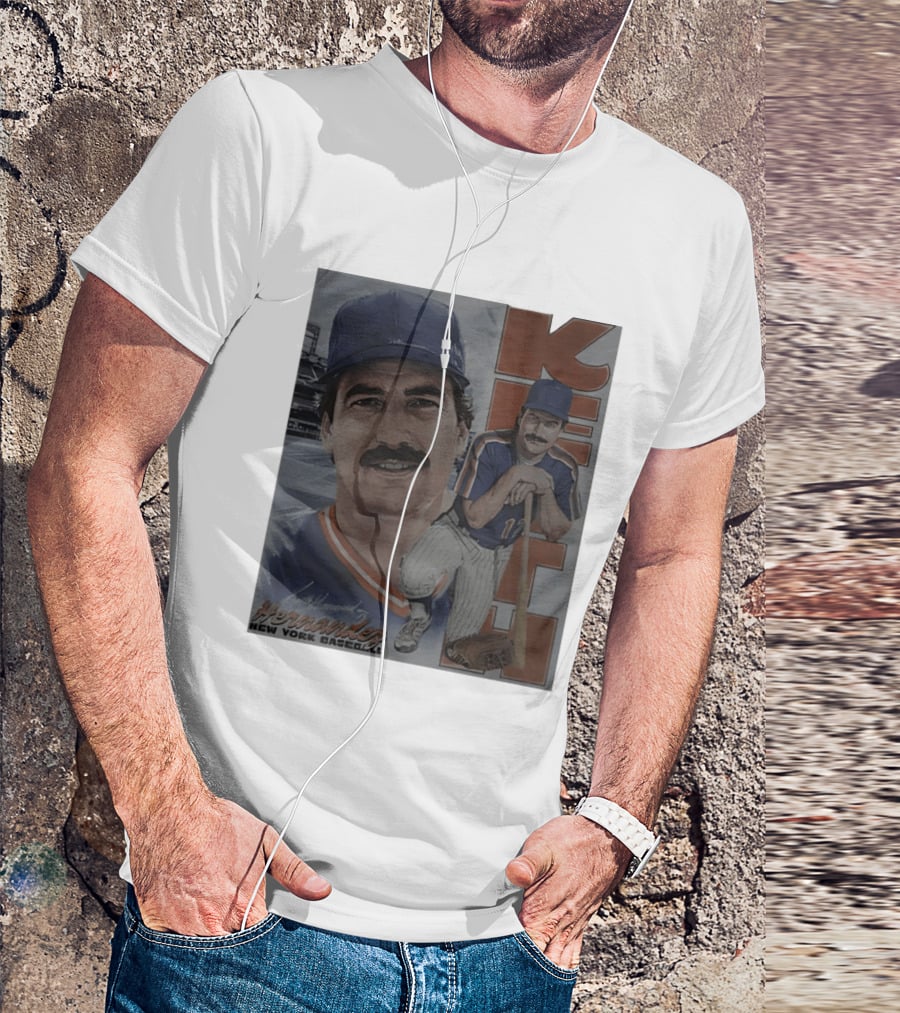 Keith Hernandez New York Baseball Mets Player Portrait With Bat T-Shirt