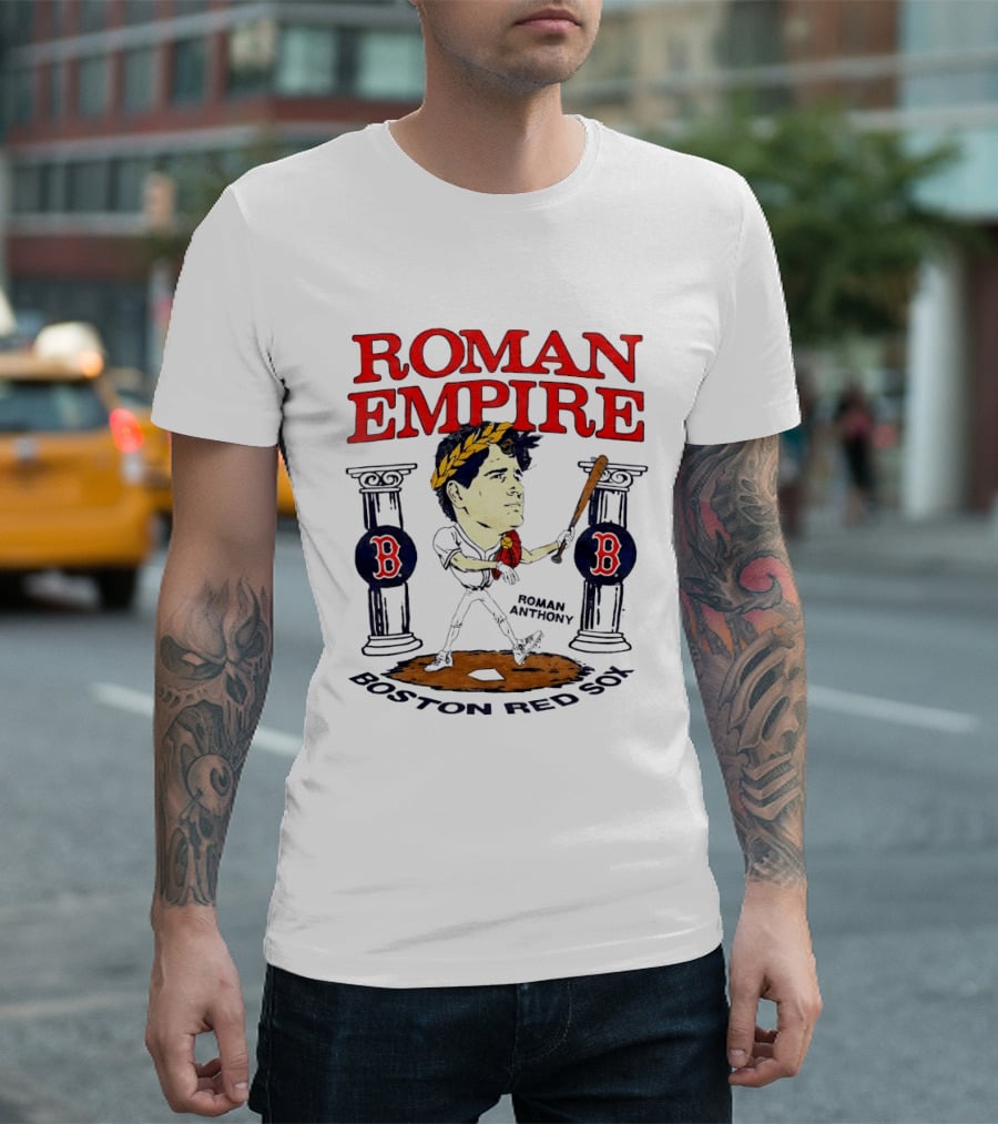 Roman Empire Boston Red Sox Roman Anthony MLB Baseball Caricature T-Shirt