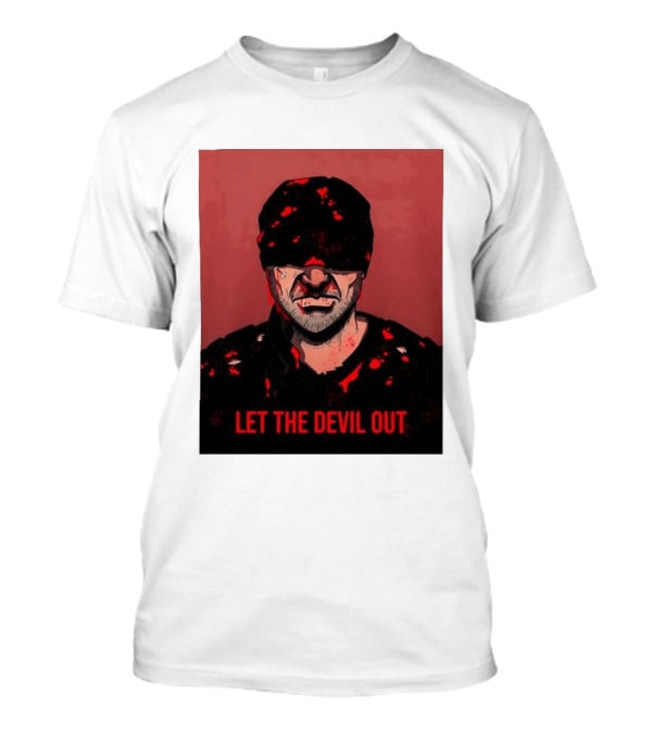 Daredevil Let The Devil Out Blindfolded Hero T-Shirt