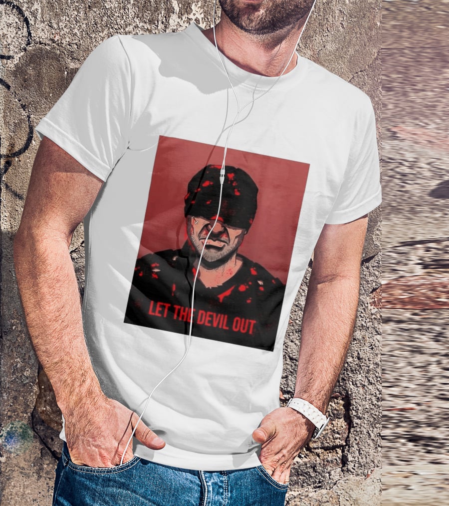 Daredevil Let The Devil Out Blindfolded Hero T-Shirt