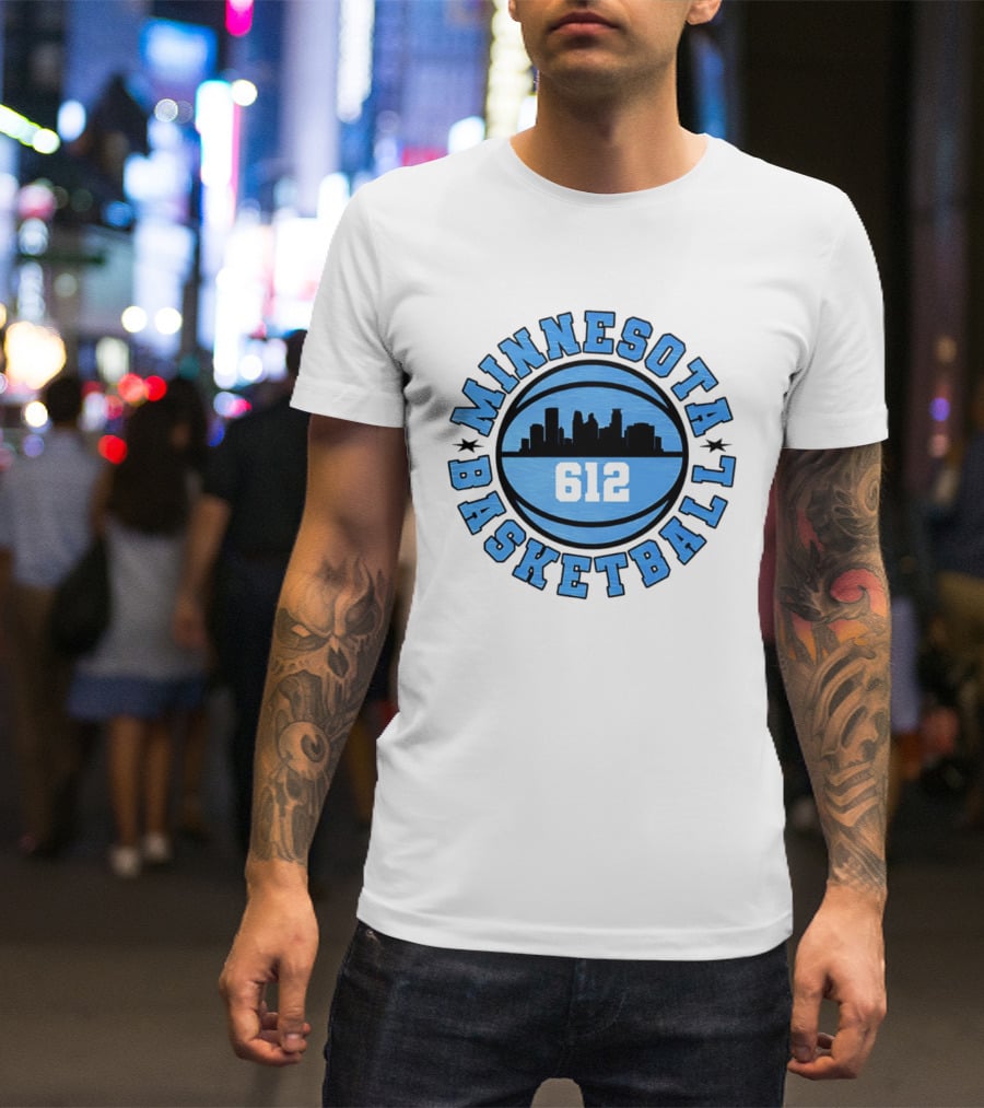 Minnesota Basketball 612 City Skyline T-Shirt
