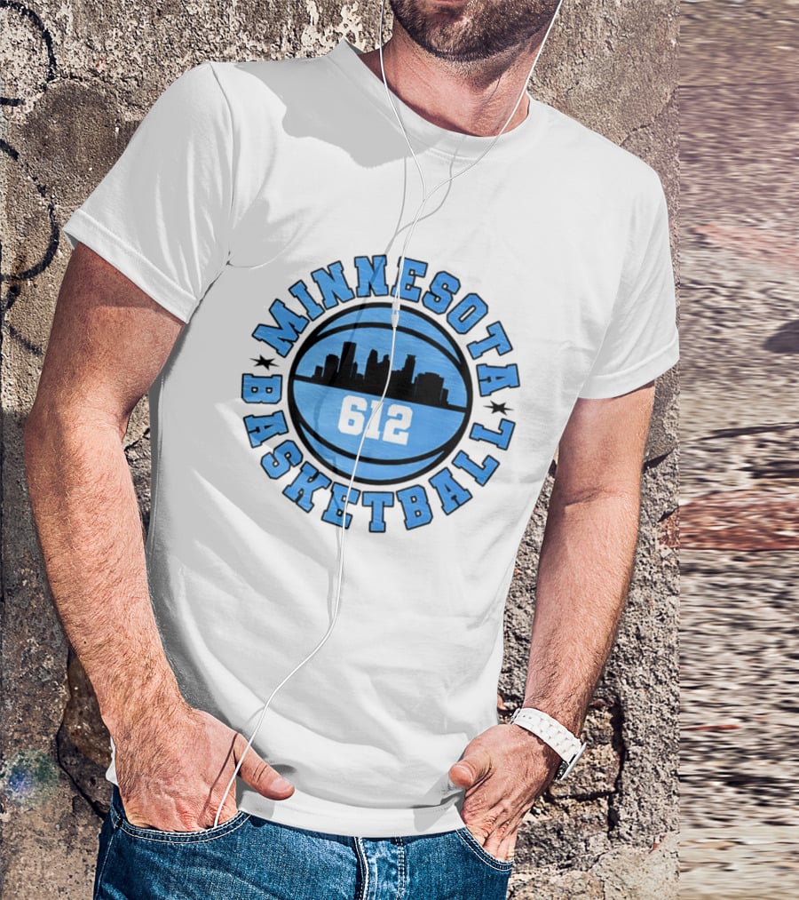 Minnesota Basketball 612 City Skyline T-Shirt